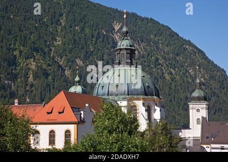 geography / travel, Germany, Bavaria, Ettal, Ettal Monastery, near Oberammergau, Upper Bavaria, Additional-Rights-Clearance-Info-Not-Available Stock Photo