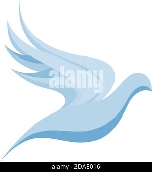 Vector sign abstract  blue bird in flight Stock Vector