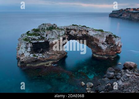 geography / travel, Spain, Majorca, rock arch it Pontas in Cala Santanyi, Additional-Rights-Clearance-Info-Not-Available Stock Photo