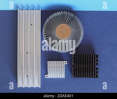 heat sink passive heat exchanger used in electronics Stock Photo