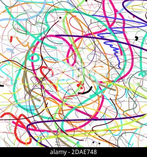 Crew multi-colored abstract lines on white background Stock Photo