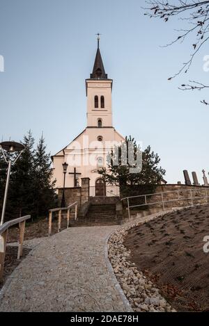 Kostel sv. Ignace z Loyoly church on Borova in Malenovice village bellow Lysa hora hill in Czech republic Stock Photo