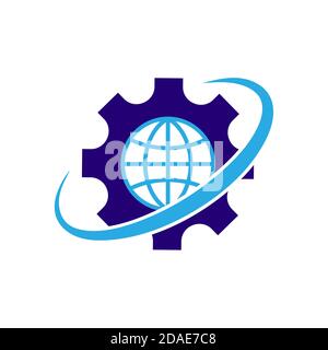 Digital world, abstract vector symbol, technology concept Stock Vector