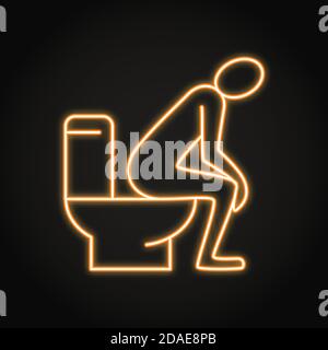 Neon diarrhea concept icon in line style Stock Vector
