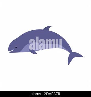 Happy Harbor Porpoise Cartoon. Vector illustration isolated Stock Vector