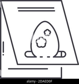 Blessing card icon, linear isolated illustration, thin line vector, web design sign, outline concept symbol with editable stroke on white background. Stock Vector