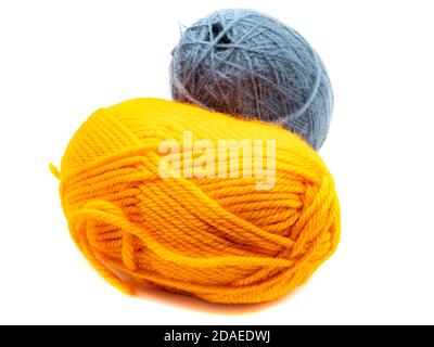 Wool and yarn isolated on white background Stock Photo