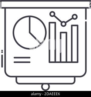 Benchmarking icon, linear isolated illustration, thin line vector, web design sign, outline concept symbol with editable stroke on white background. Stock Vector