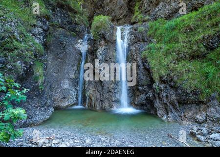 geography / travel, Germany, Bavaria, Lenggries, cascade of the Schuerpfengraben during Sylvenstein Da, Additional-Rights-Clearance-Info-Not-Available Stock Photo