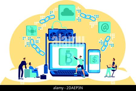 Blockchain flat concept vector Stock Vector
