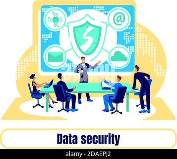 Cyber protection flat concept vector Stock Vector