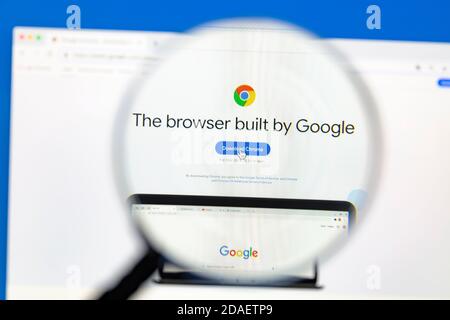 Ostersund, Sweden - Nov 12, 2020: Google Chrome homepage on a computer screen. Google Chrome is a cross-platform web browser developed by Google. Stock Photo