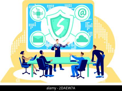 Cyber security flat concept vector illustration flat concept vector illustration Stock Vector
