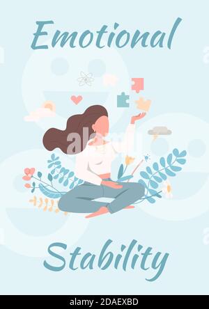 Emotional stability poster flat vector template Stock Vector