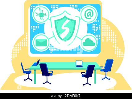 Cyber control flat concept vector illustration Stock Vector
