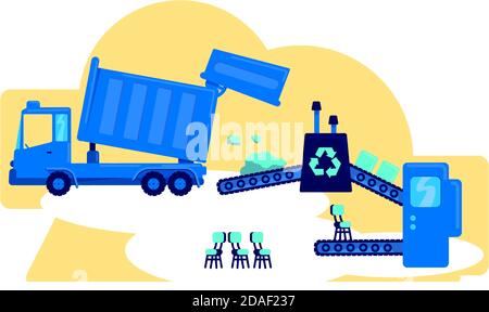 Waste management flat concept vector illustration Stock Vector