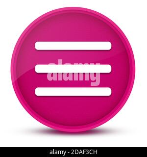 Hamburger menu bar luxurious glossy pink round button abstract illustration Stock Photo