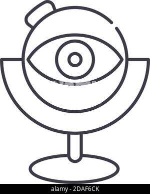 Bionic eye icon, linear isolated illustration, thin line vector, web design sign, outline concept symbol with editable stroke on white background. Stock Vector