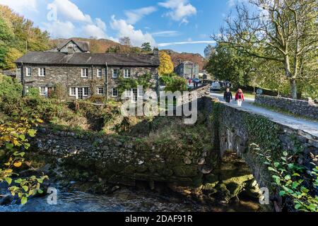 Bridge End,  Elterwater village Langdale in the English Lake District Stock Photo