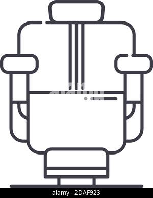 Barber chair icon, linear isolated illustration, thin line vector, web design sign, outline concept symbol with editable stroke on white background. Stock Vector