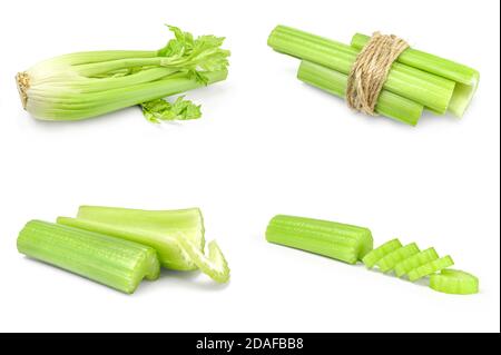 Group of celeriac isolated on a white background cutout Stock Photo