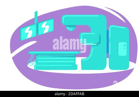 Hospital machine flat color vector object Stock Vector