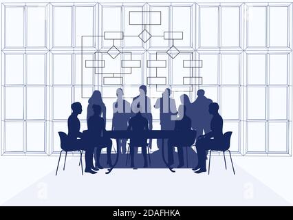 business meeting vector illustration. business office interior Stock Vector