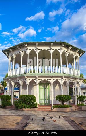 Dominican Republic, Puerto Plata, Gazebo in Central Park Stock Photo