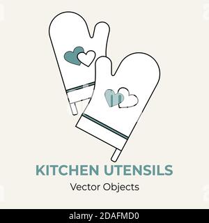 Kitchen gloves vector illustration. Kitchen protective glove potholder mittens vector illustration. Isolated logo icon Stock Vector