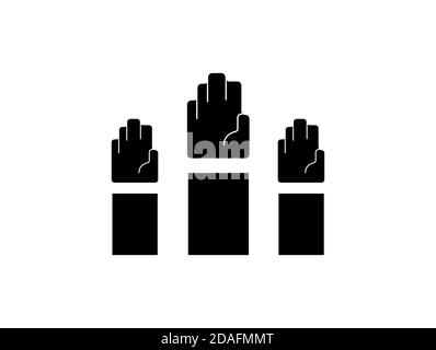 Democracy Icon Template with Three Hands  Stock Vector
