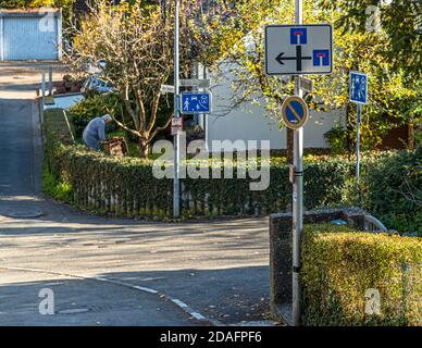 Dead ends and play streets in a suburb of Bamberg, Germany Stock Photo