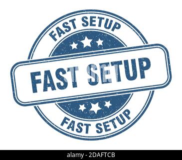 fast setup stamp. fast setup sign. round grunge label Stock Vector