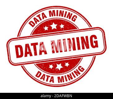 data mining stamp. data mining sign. round grunge label Stock Vector