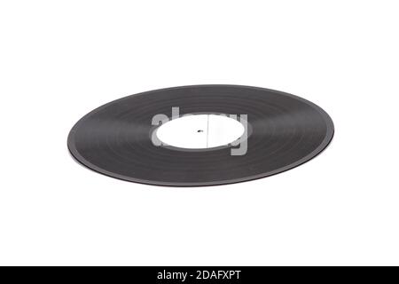 Black disc isolated on a white background Stock Photo