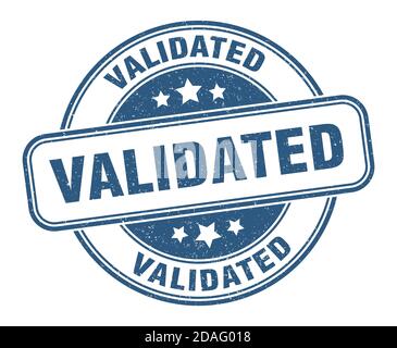 validated stamp. validated sign. round grunge label Stock Vector