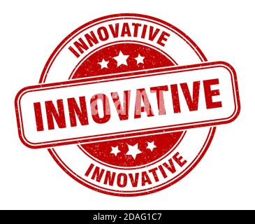 innovative stamp. innovative round sign. label on transparent ...