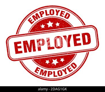 employed stamp. employed sign. round grunge label Stock Vector