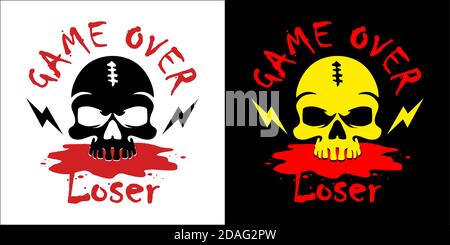 Game over - icon of the end game of the losing player. Illustration, vector Stock Vector