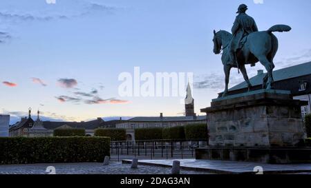 statue of the King Christian IX in Copenhagen, Denmark Stock Photo