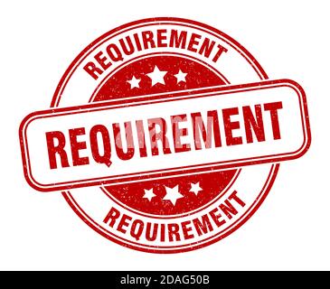 requirement stamp. requirement round sign. label on transparent ...
