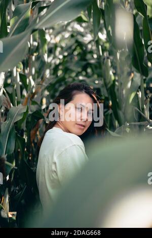 nude woman in corn field Stock Photo - Alamy