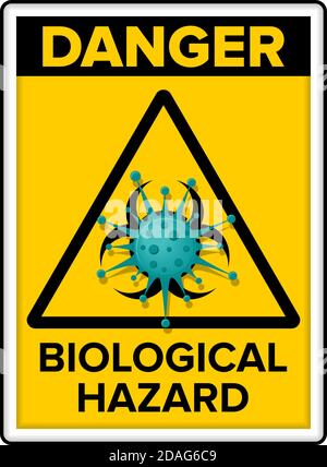 Coronavirus warning sign in triangle. Biohazard of the virus 2019-nCov. Illustration, vector Stock Vector