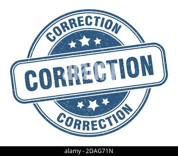 correction stamp. correction sign. round grunge label Stock Vector