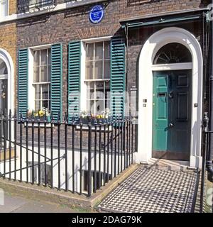 Front façade of Charles Dickens  Museum in a London Georgian terraced house one time home of the famous Victorian English writer Holborn England UK Stock Photo