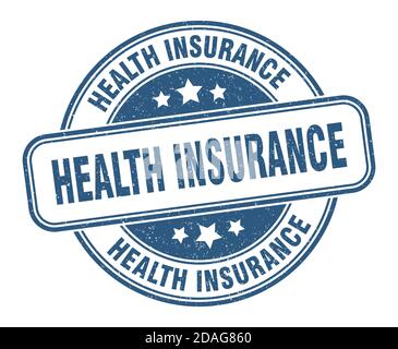 blue Health insurance grunge rubber stamp on white background, vector ...