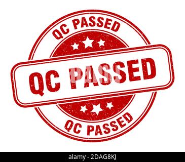 qc passed stamp. qc passed sign. round grunge label Stock Vector