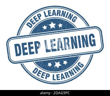 deep learning stamp. deep learning sign. round grunge label Stock Vector
