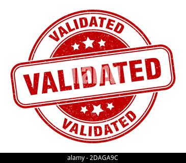 validated stamp. validated sign. round grunge label Stock Vector