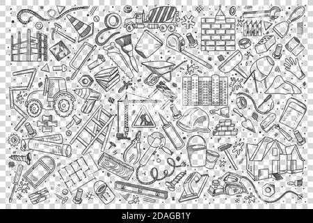 Buliding doodle set Stock Vector