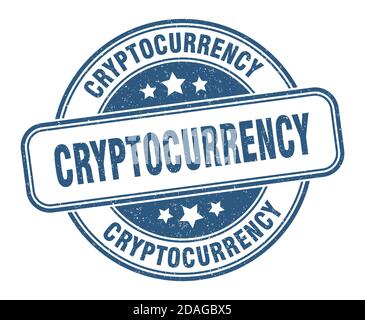 cryptocurrency stamp. cryptocurrency sign. round grunge label Stock Vector